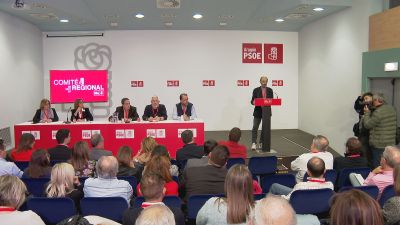 Intervención de Javier Lambán en el Comité Regional del PSOE./ Aragón TV
