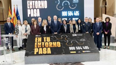 Acto institucional del 25N en la sede del Gobierno de Aragón. / Aragón TV