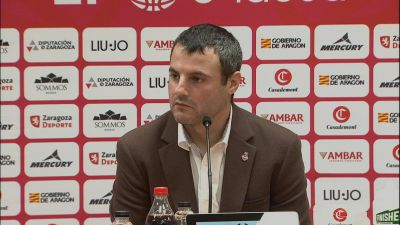 Carlos Cantero, durante su comparecencia tras el partido