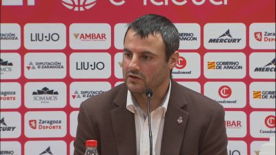 Carlos Cantero en rueda de prensa tras la victoria ante IDK Euskotren