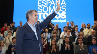 El líder del PP, Alberto Núñez Feijóo, este domingo. / Europa Press