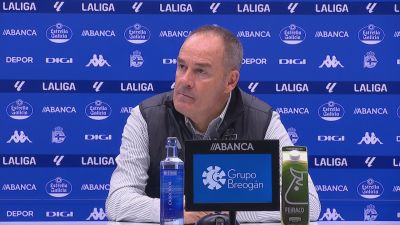 Víctor Fernández, durante su comparecencia en Riazor.