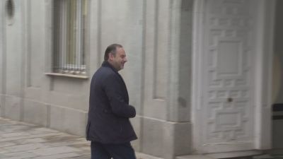Entrada del exministro José Luis Ábalos en el Tribunal Supremo./ Aragón TV