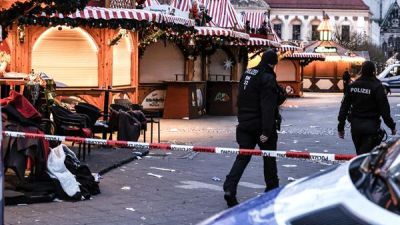 Imagen del lugar del atropello en Magdeburgo. EFE