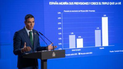 El presidente del Gobierno, Pedro Sánchez, en su balance anual. / Europa Press