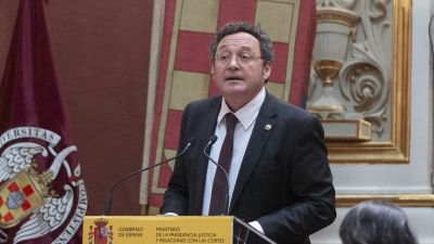 El fiscal general del Estado, Álvaro García Ortiz, interviene durante el acto de entrega de Despachos a las 62ª Promoción de la Carrera Fiscal/ Europa Press