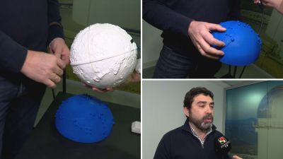 Maquetas que el astrofísico invidente Enrique Pérez va a emplear en el taller 'Astronomía Accesible'. / Aragón TV