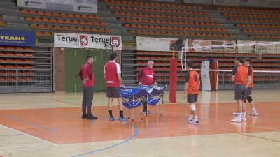 Imagen de un entrenamiento del Pamesa Teruel.