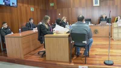 El acusado durante la sesión de este martes. / Aragón TV