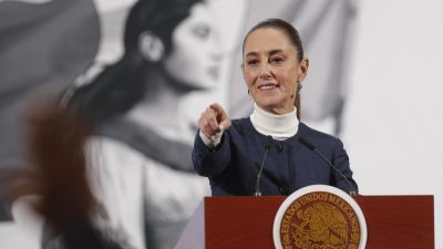 La presidenta de México durante su comparecencia ante los medios. / EFE