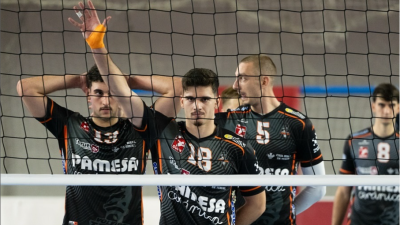 Jugadores del Pamesa en un encuentro a domicilio esta temporada. Foto: IG David López