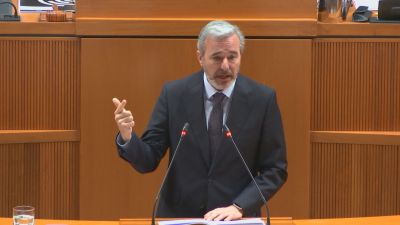 Intervención del presidente de Aragón en el pleno sobre financiación autonómica./ Aragón TV