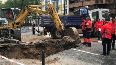 Archivo de obras de una tubería en el paseo Sagasta en 2019. / Europa Press