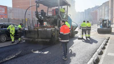 Asfaltado en la avenida Goya. / Ayuntamiento de Zaragoza