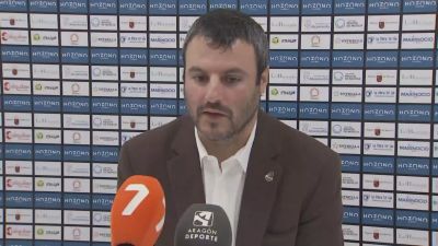 Carlos Cantero, durante su comparecencia tras el partido