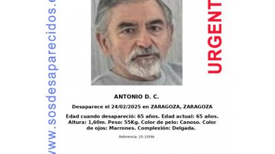 Imagen de uno de los dos desaparecidos que fue visto por última vez en Zaragoza el pasado lunes. / SOS Desaparecidos