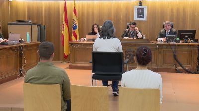 Sesión del juicio por la muerte de un bebé en Jaca en 2022. / Aragón TV