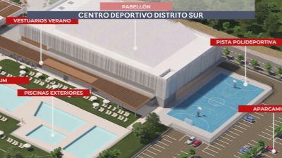 Recreacion del futuro CDM Sur de Zaragoza, que gestionará Enjoy! Wellness. / Aragón TV