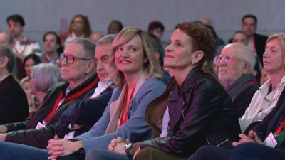Pilar Alegría, en la inaguración del 18º Congreso del PSOE Aragón. | Aragón TV
