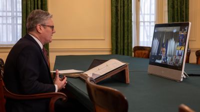 Cumbre virtual sobre Ucrania de países aliados, organizada este sábado por Reino Unido. / EFE