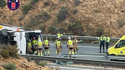 Lugar del accidente. / X: Bomberos Murcia