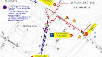 Mapa de zonas afectadas por las obras./ Ayuntamiento de Zaragoza