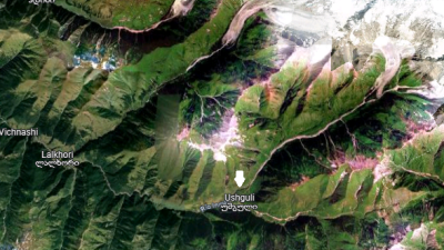 El accidente se produjo en las montañas del Cáucaso, que separan Georgia de Rusia. / Google Maps