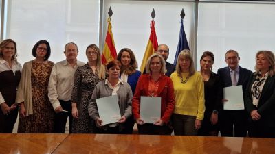 Firmantes del acuerdo entre el Departamento de Salud y CEMSATSE./ Gobierno de Aragón