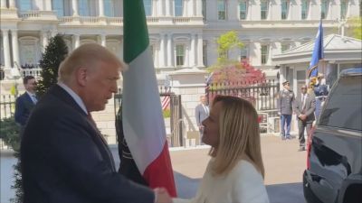 Trump recibe a Meloni en la Casa Blanca.