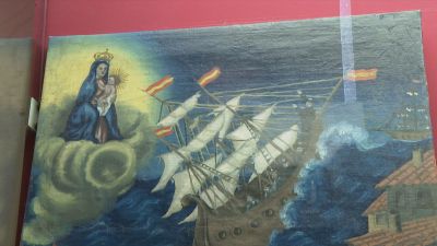 Uno de los exvotos robados de la ermita de la Virgen de Semón de Acered (Teruel)./ Aragón TV