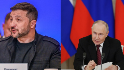 Zelenski./ EFE/EPA/Darek Delmanowicz POLAND OUT. Putin./EFE/EPA/GAVRIIL GRIGOROV / SPUTNIK / KREMLIN POOL MANDATORY CREDIT