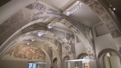 Pinturas murales de Sijena expuestas en el MNAC. / Aragón TV