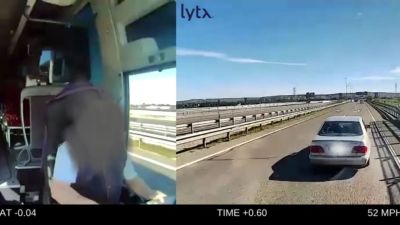 Imágenes de la cámara del autobús en el momento del accidente. / Guardia Civil