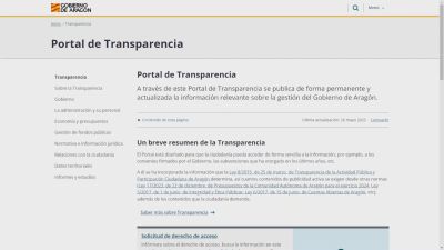 Nueva página del Portal de Transparencia. / Aragón TV