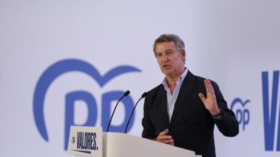 Alberto Núñez Feijóo este sábado en Zaragoza. / PP