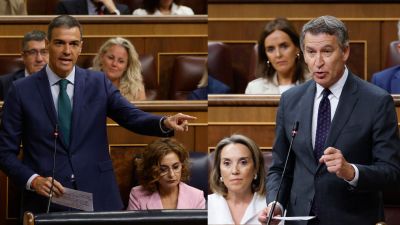 Pedo Sánchez y  Alberto Núñez Feijóo este miércoles en el Congreso. / EFE