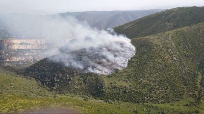 Un rayo provoca un incendio en Belsué. / Infoar
