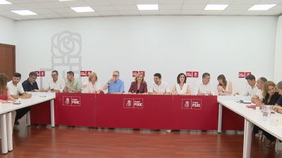 Reunión de la Ejecutiva Regional del PSOE Aragón este viernes. / Aragón TV