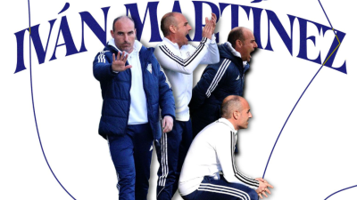 Cartel de la SD Ejea en agradecimiento al trabajo de Iván Martínez en el club