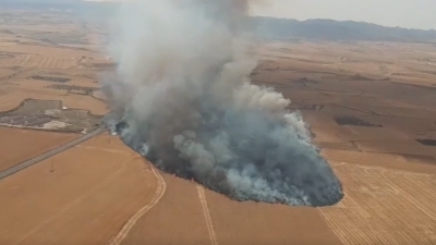El incendio ha sido en una zona agrícola de Alcubierre / Infoar