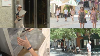 Primera jornada de la ola de calor este sábado en Huesca. / Aragón TV