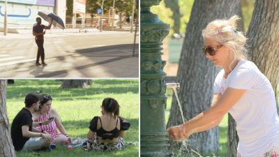 Los aragoneses buscan distintas maneras de sortear el calor. / Aragón TV