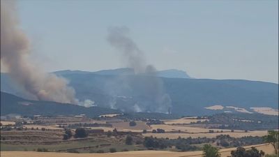 Imagen de la zona en la que se declaró el incendio, en Tolva. | Aragón TV