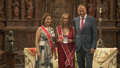 Entrega de las medallas de Santa Emereciana este domingo en Teruel. / Foto: Aragón Noticias.