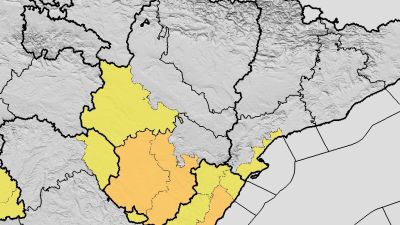 Alertas por tormentas este miércoles en la provincia de Teruel. / Aemet
