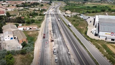 Imagen de las obras del tramo de la autovía A-68 entre Gallur-Mallen. / Ministerio de Transportes