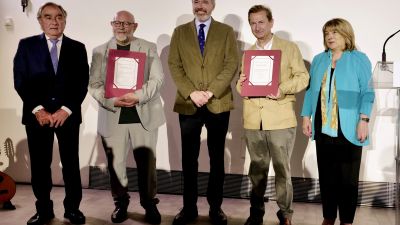Antón Castro y José Luis Melero, Premio de las Letras Aragonesas 2024. / Gobierno de Aragón. Fabián Simón