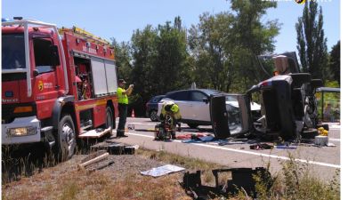 El accidente ha ocurrido a la altura del desvío hacia Aratorés, en la carretera N-330. / DPH