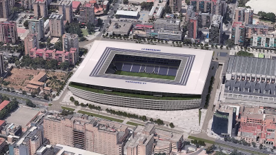 Así se verá el nuevo estadio una vez terminado, según la recreación virtual que ha presentado la Sociedad Nueva Romareda. / IDOM. Nueva Romareda