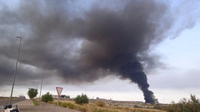 Así se veía la columna de humo desde las cercanías / Aragón TV